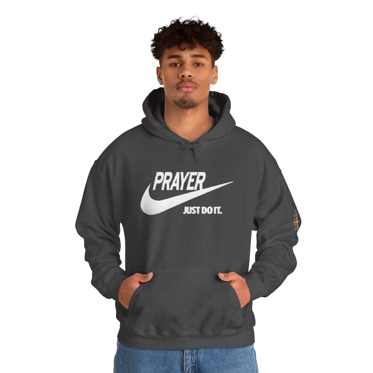 Prayer Just Do It Hoodie - Funny Christian Nike Parody Hoodie - Faith Gear Printify