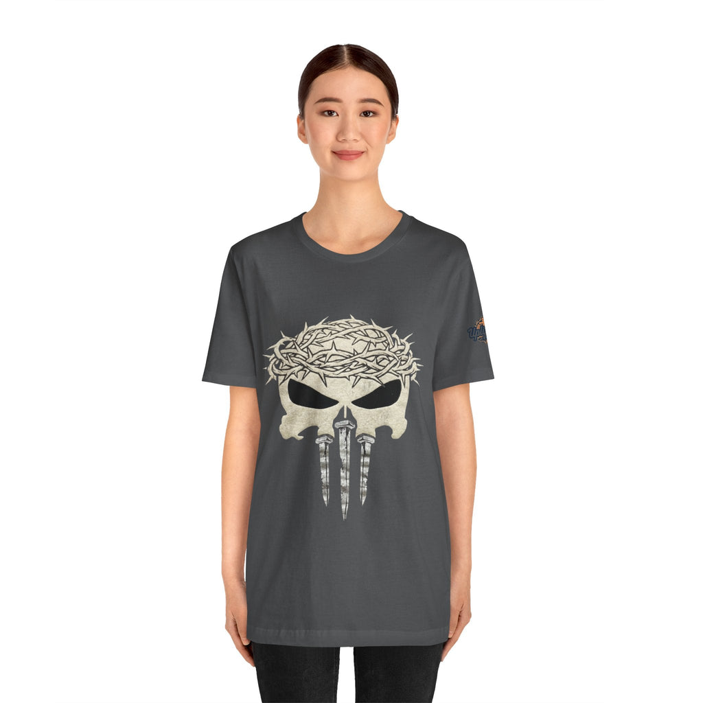 Christian Skull T-shirt - Crown of Thorns & Nails - Warrior Faith T-shirt Printify