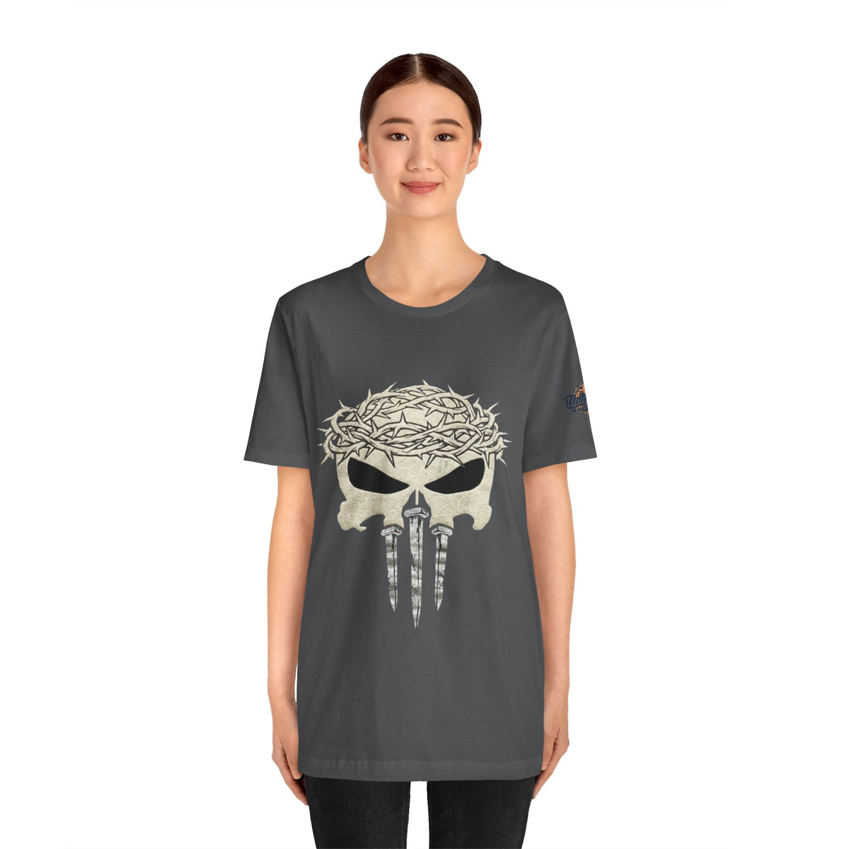 Christian Skull T-shirt - Crown of Thorns & Nails - Warrior Faith T-shirt Printify