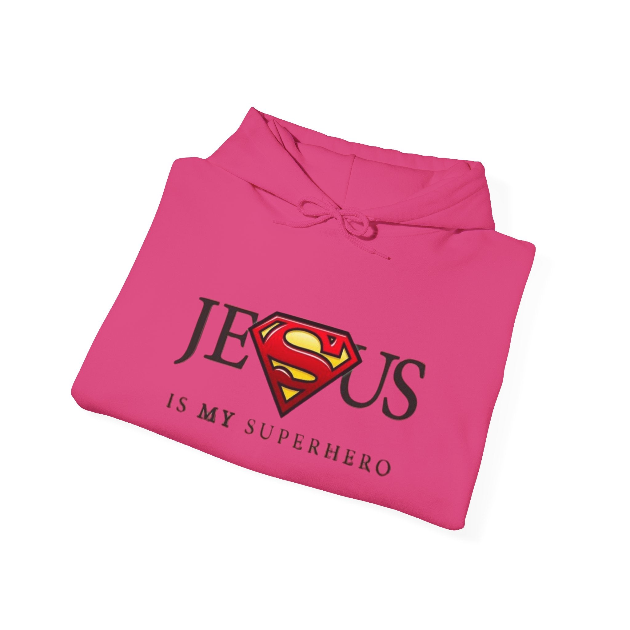 Jesus Is My Superhero Hoodie — Christian Faith Graphic Pullover Printify
