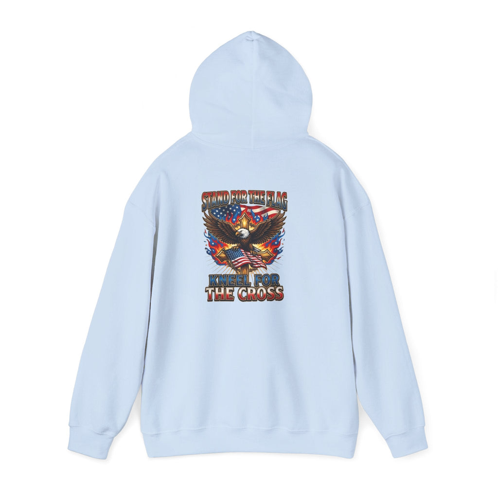 Stand for the Flag Kneel for the Cross Hoodie | Patriotic Eagle Hoodie Printify