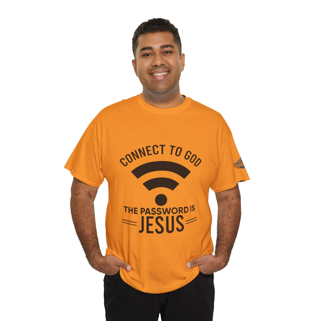 Connect to God T-shirt - WIFI Password is Jesus - Funny Christian Faith T-shirt Printify