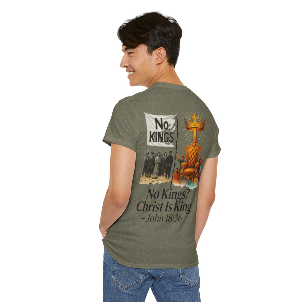 No Kings? Christ is King T-Shirt – Bold Christian Faith Tee for Devoted Believers Printify