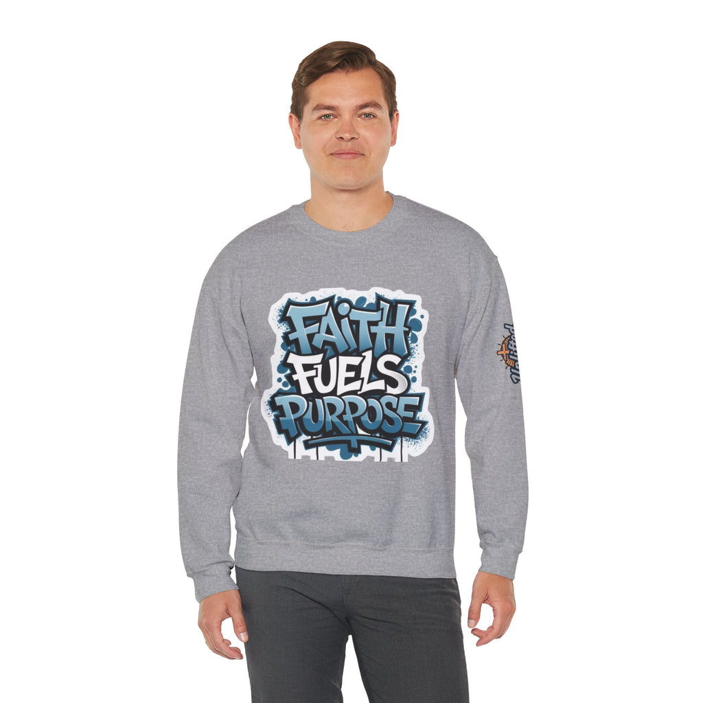 Faith Fuels Purpose Sweatshirt – Inspirational Christian Sweatshirt for Divine Drive & Unstoppable Belief Printify