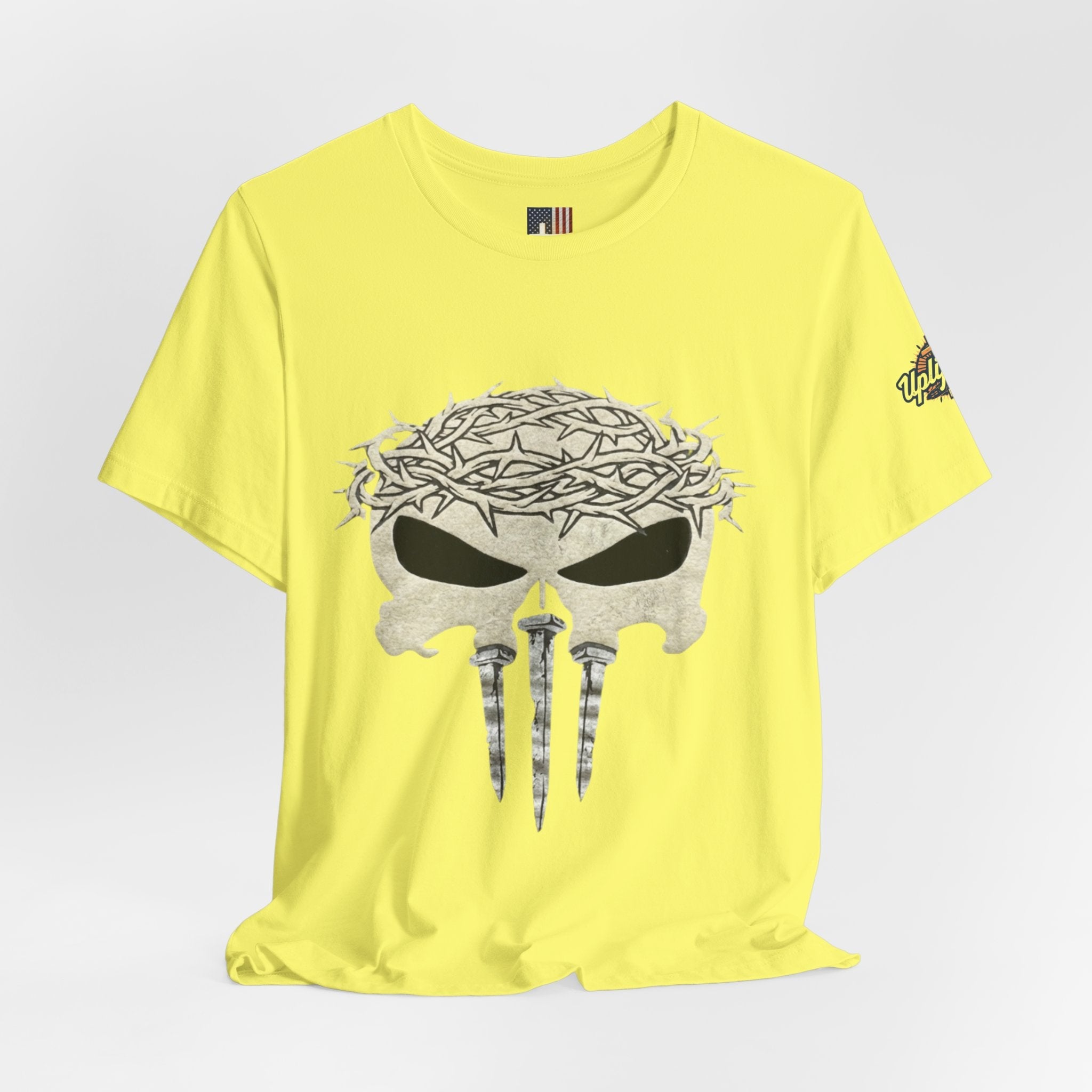 Christian Skull T-shirt - Crown of Thorns & Nails - Warrior Faith T-shirt Printify