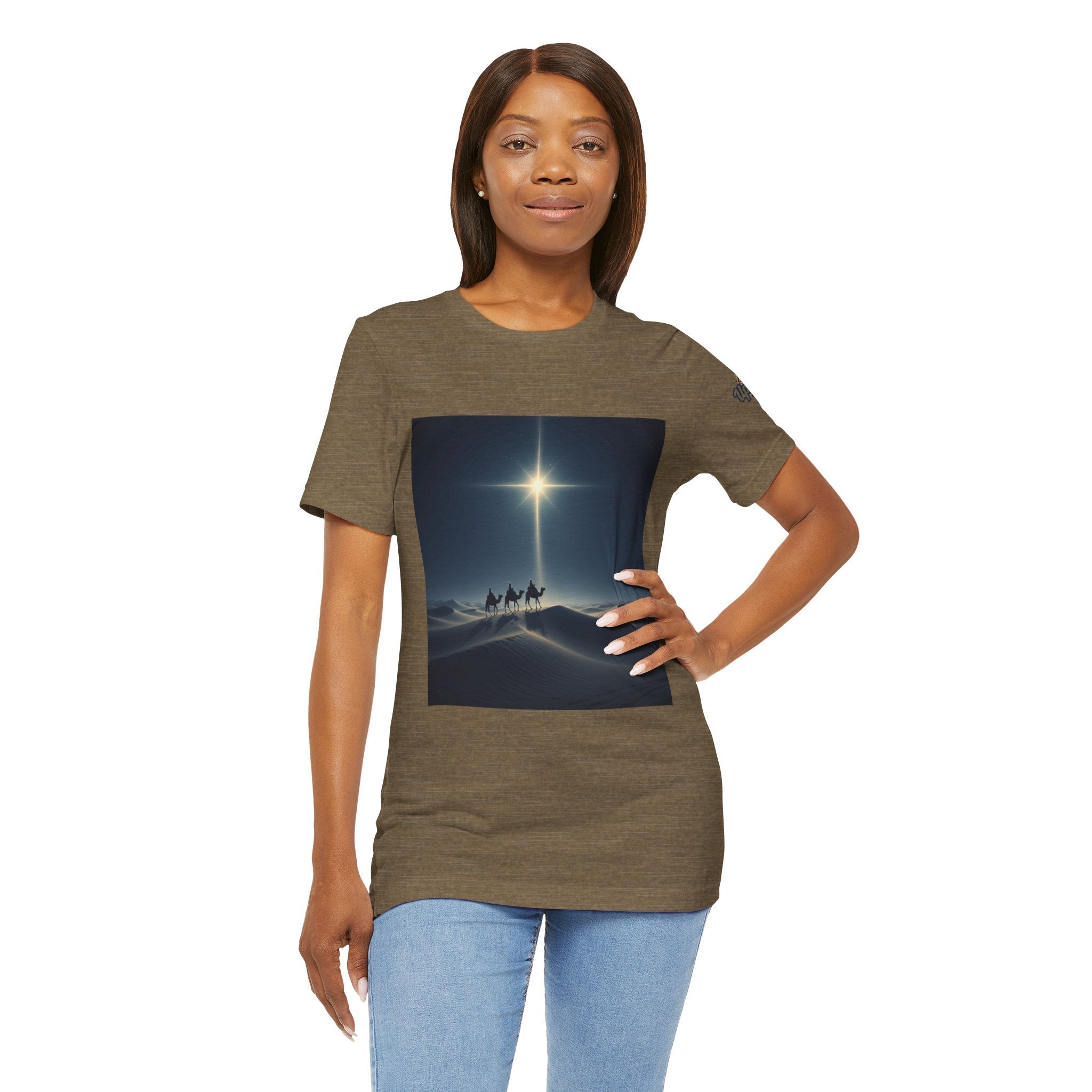 3 Wise Men T-shirt – Magi Camels Nativity Journey Christian Christmas T-shirt for Epiphany Faith & Holy Night Printify