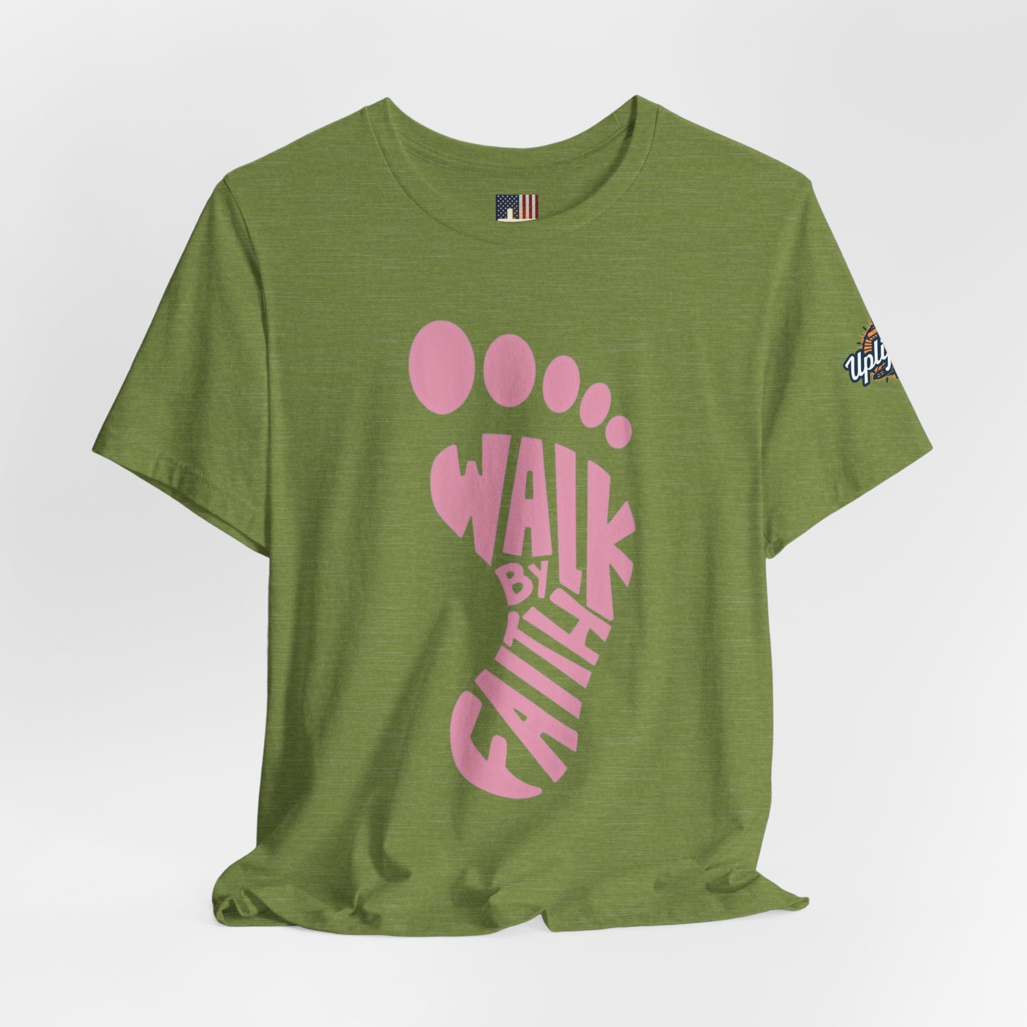 Walk By Faith Footprint T-Shirt Printify