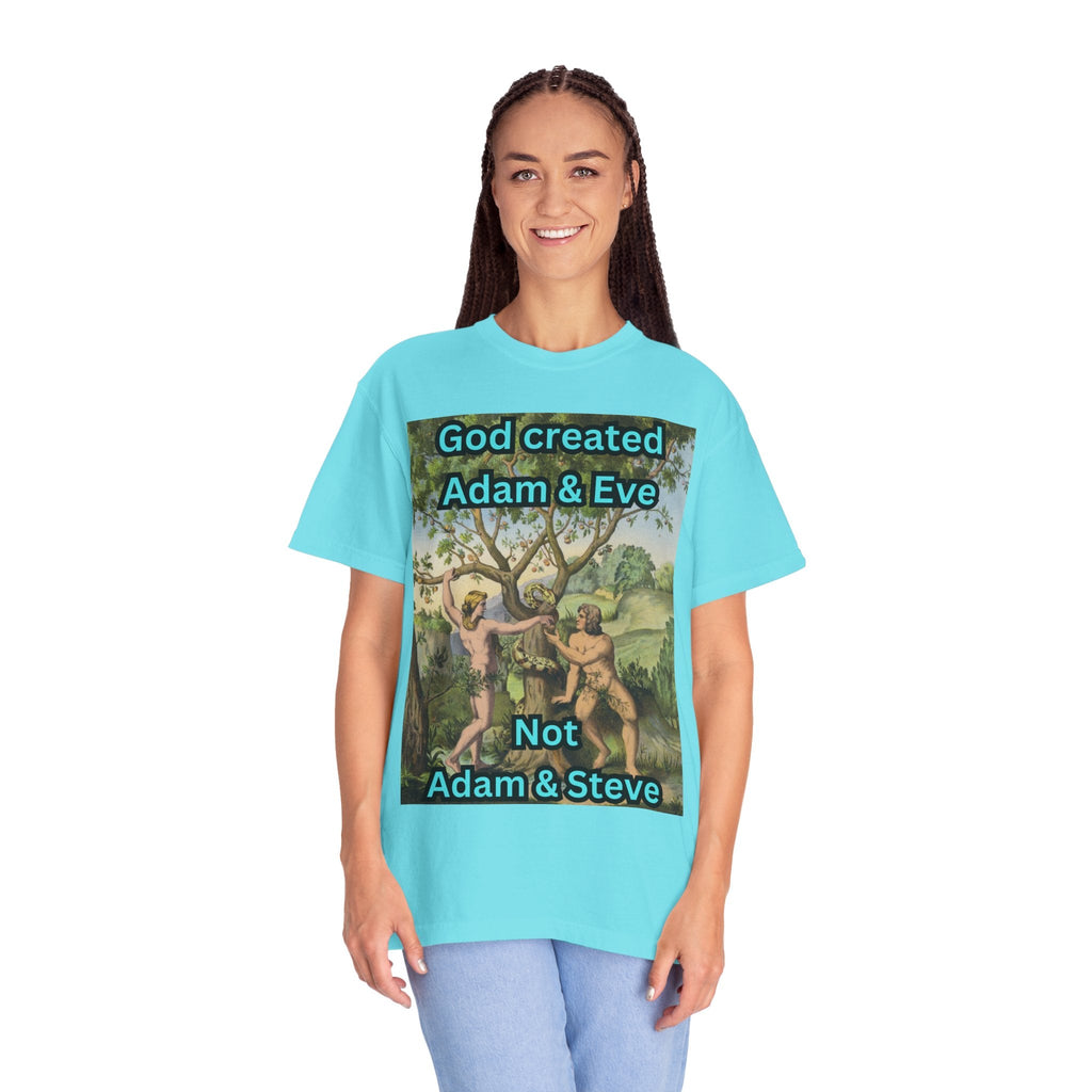 God Created Adam and Eve T-Shirt – Biblical Truth Christian Tee for Bold Faith Printify