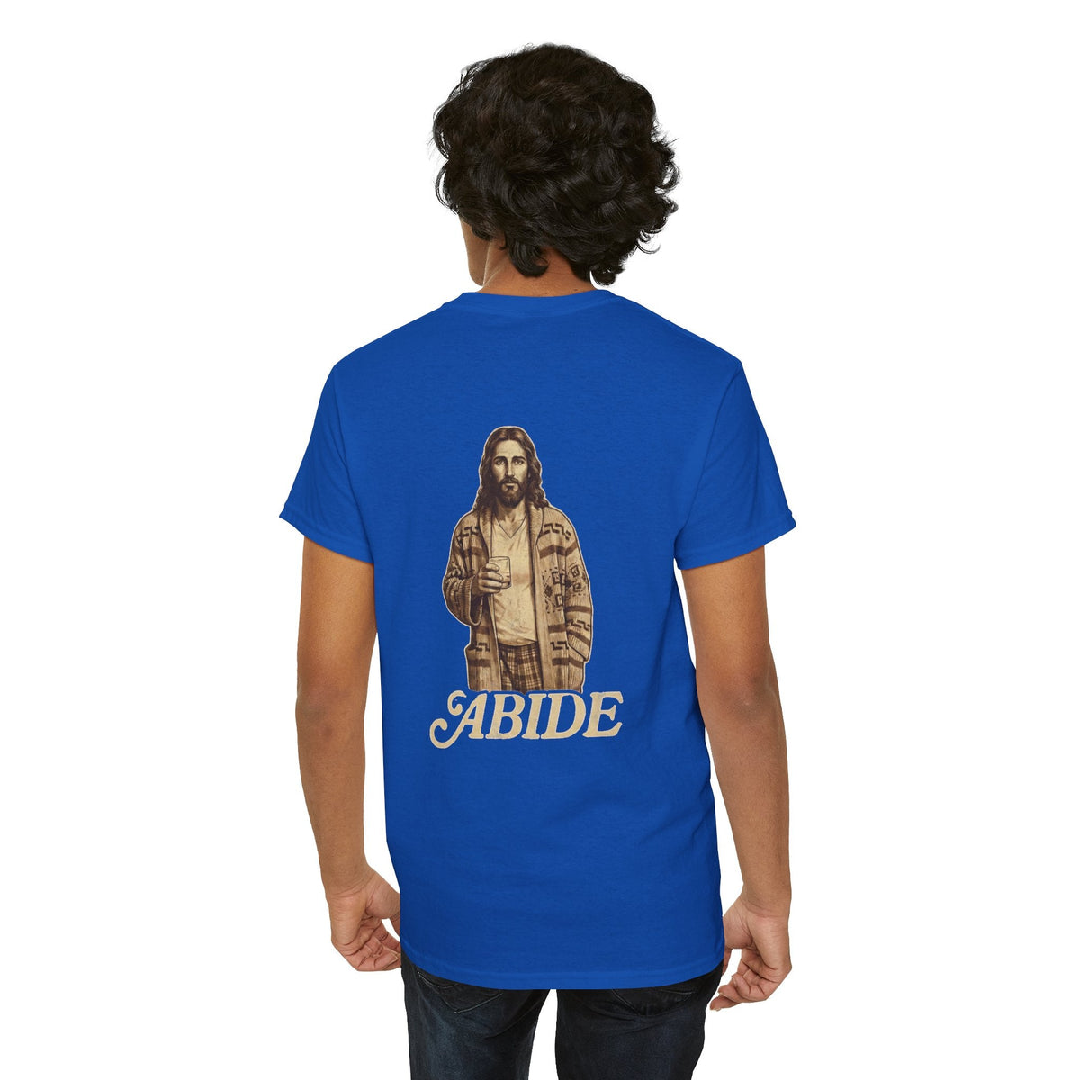 Abide Vintage Jesus Tee — "The Dude" Graphic Christian T-Shirt Printify