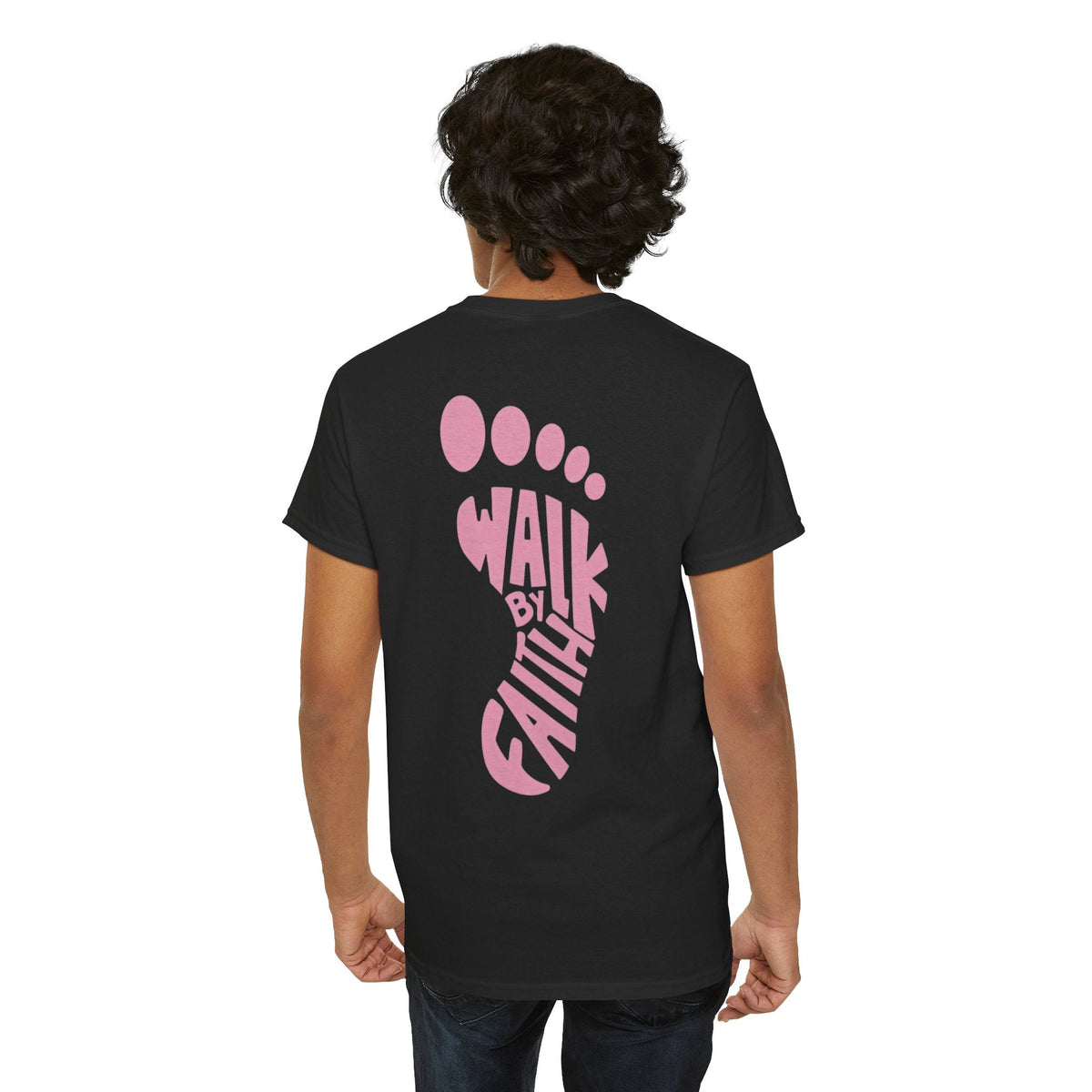 Walk By Faith Footprint T-Shirt Printify