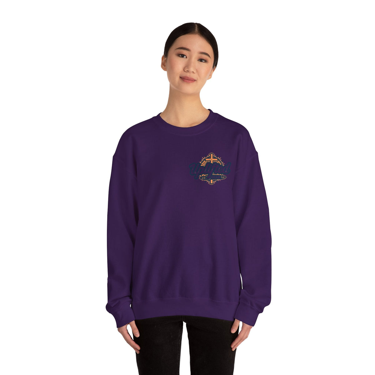 Trust in The Lord Proverbs 3:5-6 Biblical Design Crewneck Sweatshirt Printify