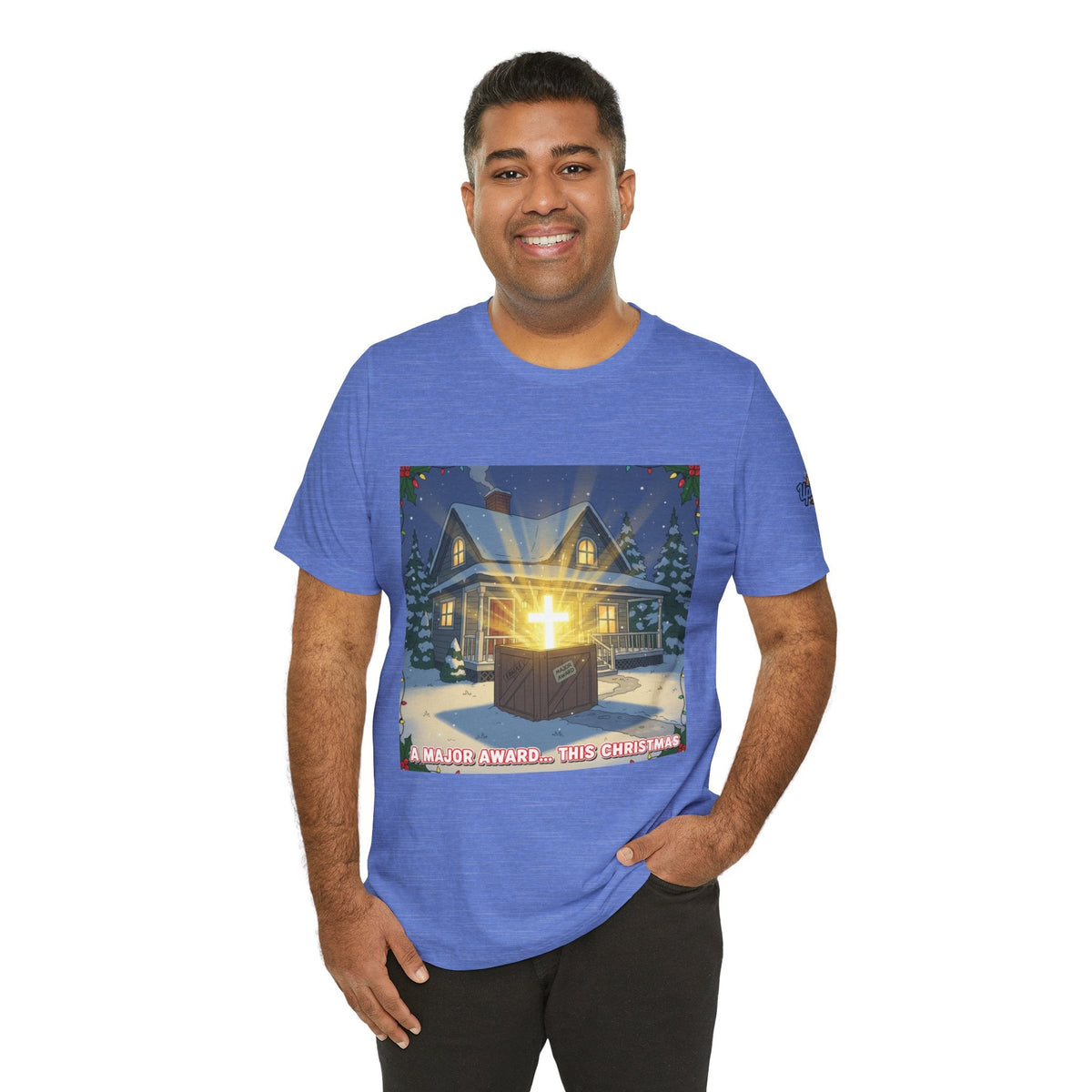 A Major Award This Christmas T-shirt – Fragile Leg Lamp Parody Cross Unboxing Christian T-shirt for Hilarious Faith & Holiday Glow Printify