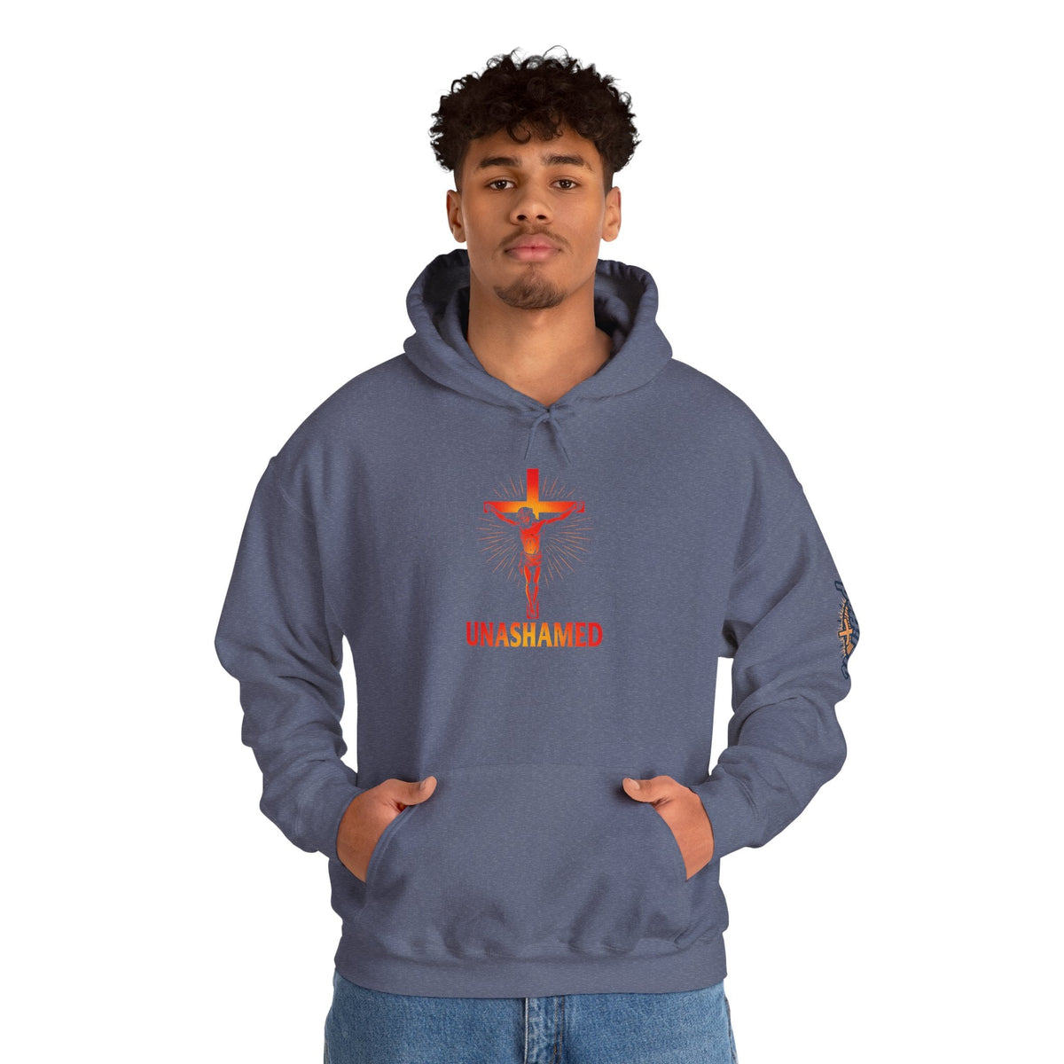 Unashamed Hoodie – Romans 1:16 Crucifixion Christian Sweatshirt for Bold Unwavering Faith Printify