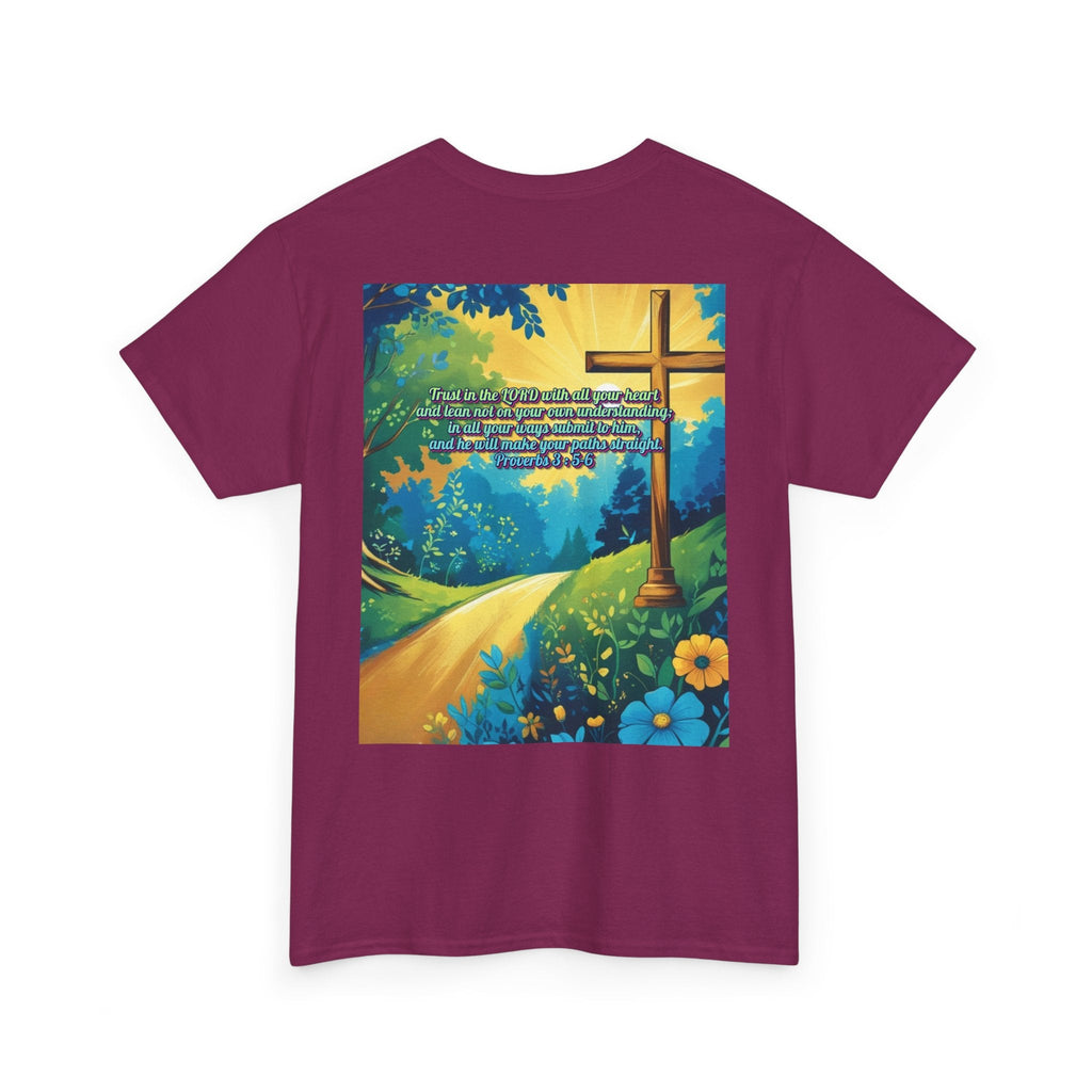 Trust in The Lord Proverbs 3:5-6 Biblical Design Unisex Heavy Cotton Tee Printify