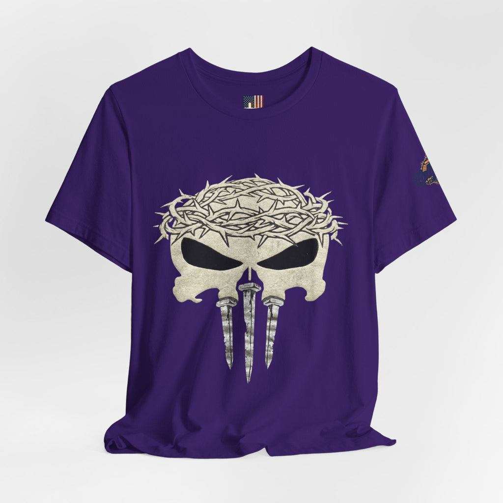 Christian Skull T-shirt - Crown of Thorns & Nails - Warrior Faith T-shirt Printify