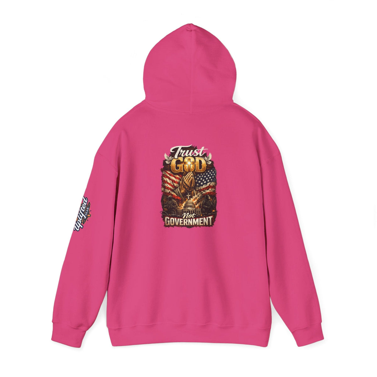 Trust God Not Government Hoodie — Vintage Patriotic Christian Hoodie Printify