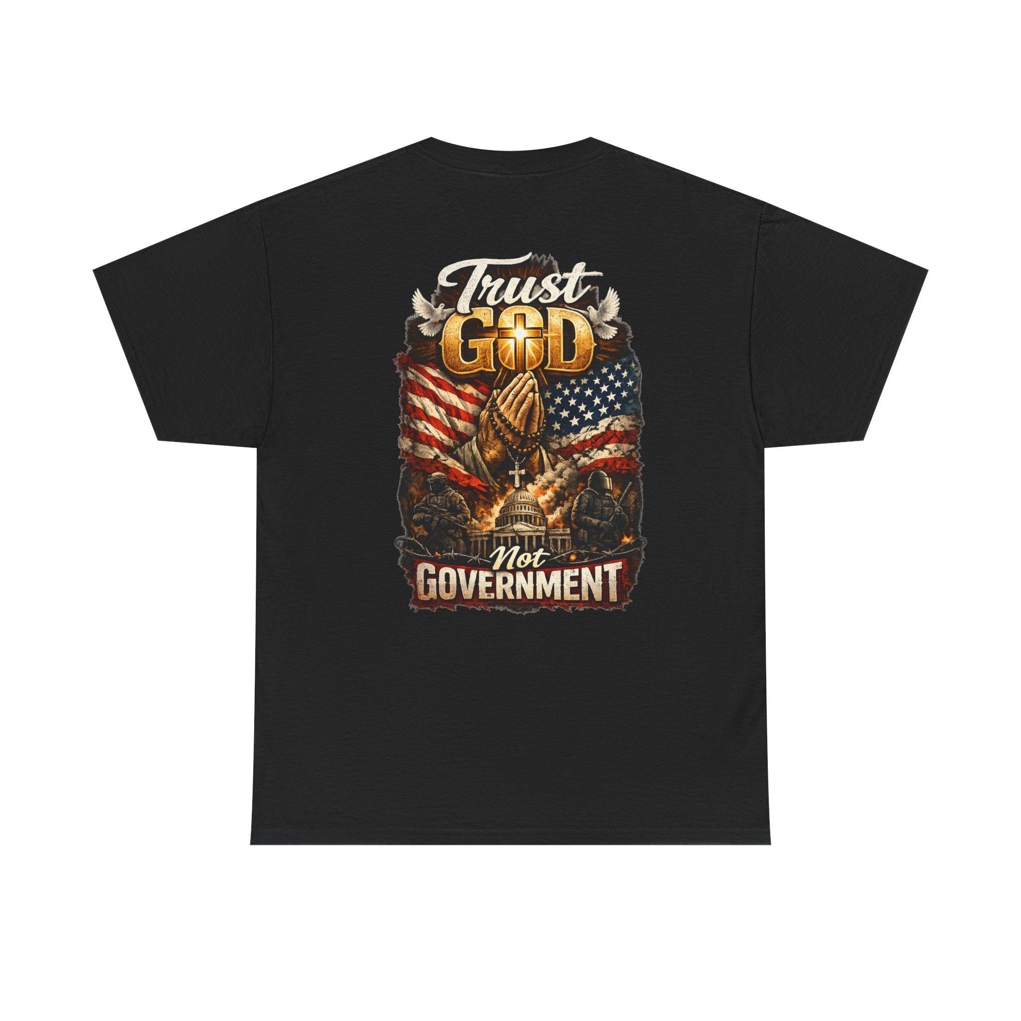 Trust God Not Government T-Shirt — Vintage Patriotic Christian Tee Printify