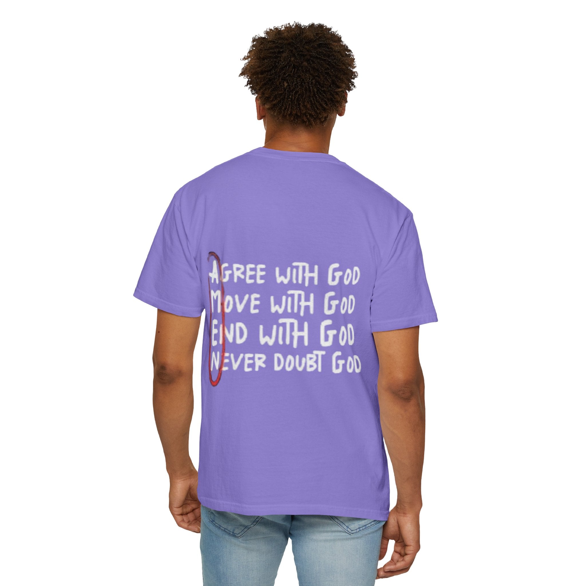 AMEN Acronym T-Shirt – Always Agree with God Move with God End with God Never Doubt God Christian Tee for Unwavering Faith Printify