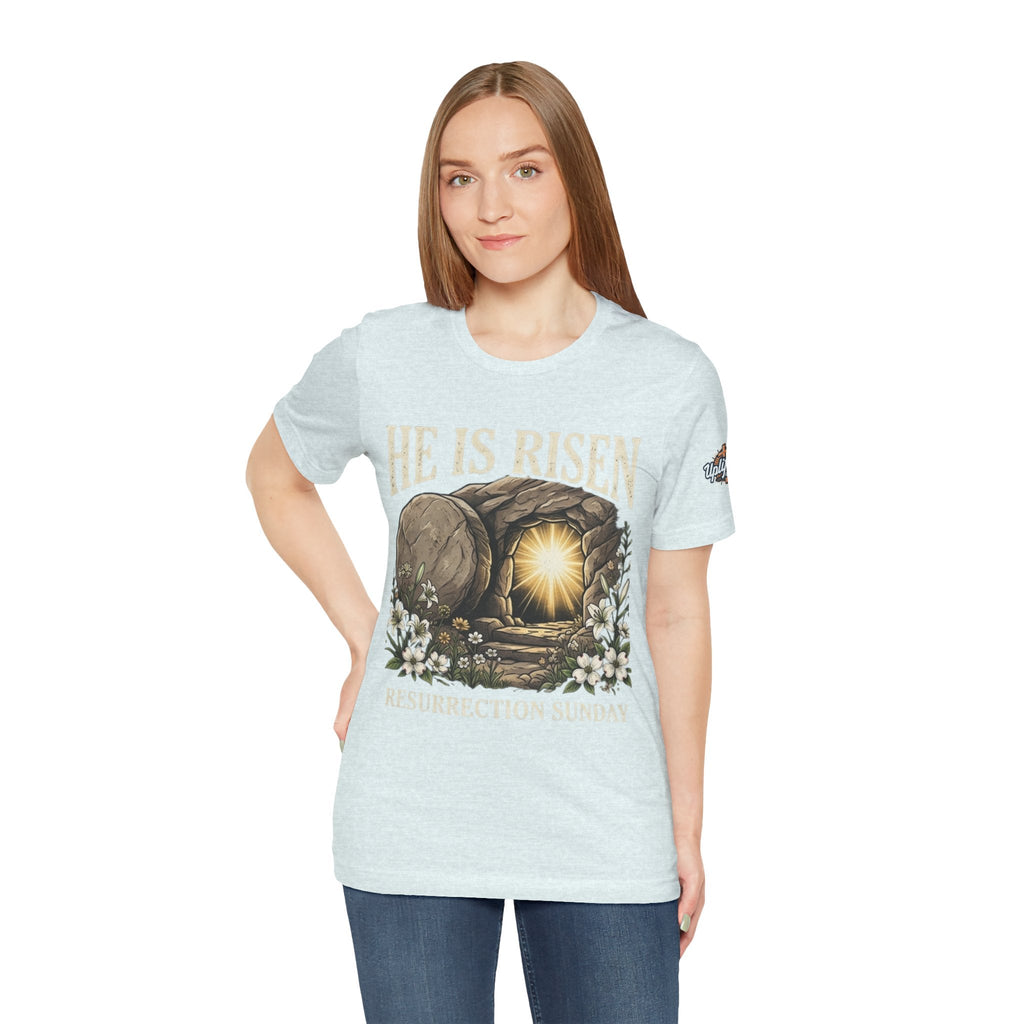 He Is Risen T-Shirt — Jesus Christ Resurrection Easter Tee Printify