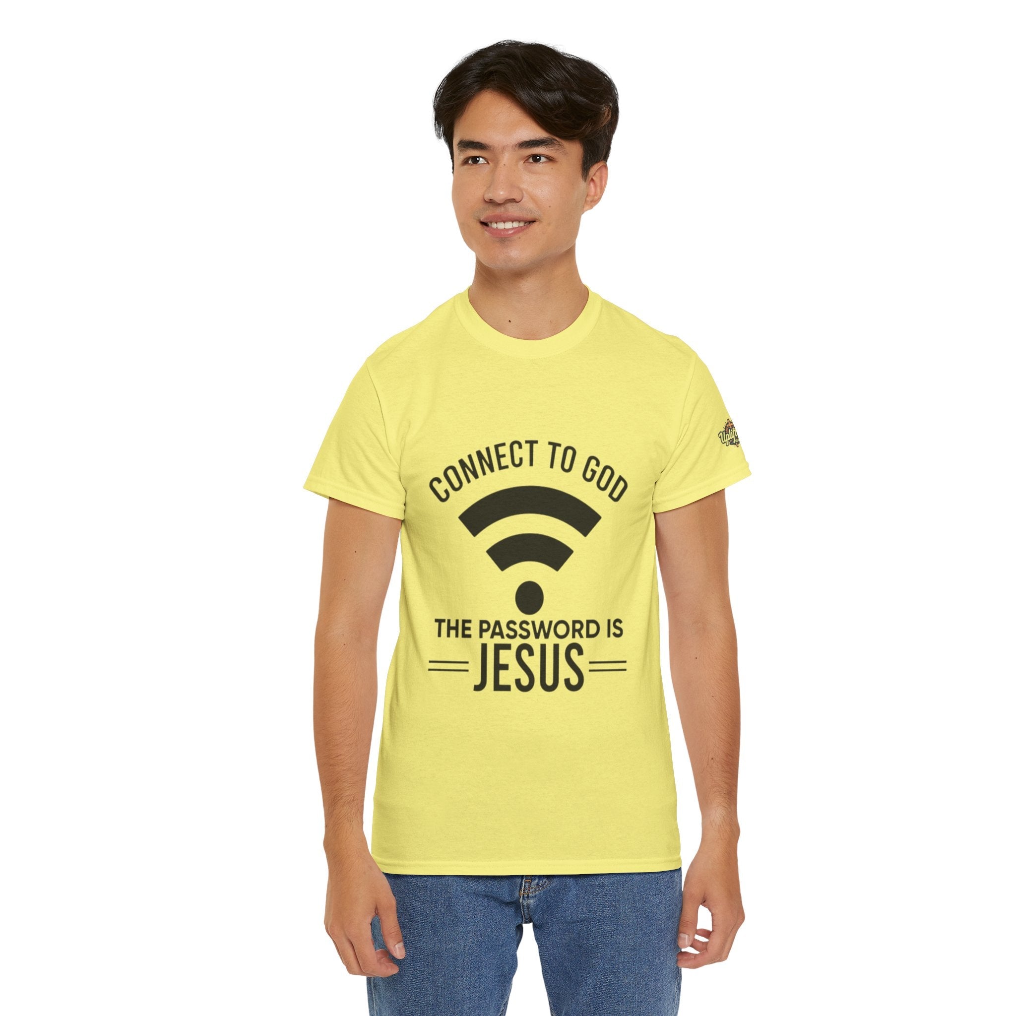 Connect to God T-shirt - WIFI Password is Jesus - Funny Christian Faith T-shirt Printify
