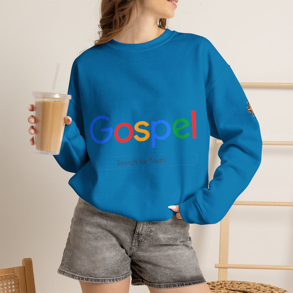 Gospel Graphic Sweatshirt — "Gospel" Colorful Logo Christian Sweatshirt Printify