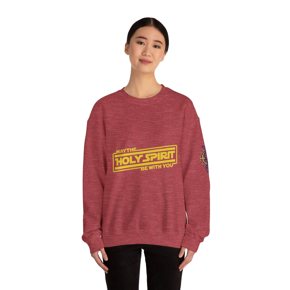 May the Holy Spirit Be With You Sweatshirt - Christian Star Wars Parody Sweatshirt Printify