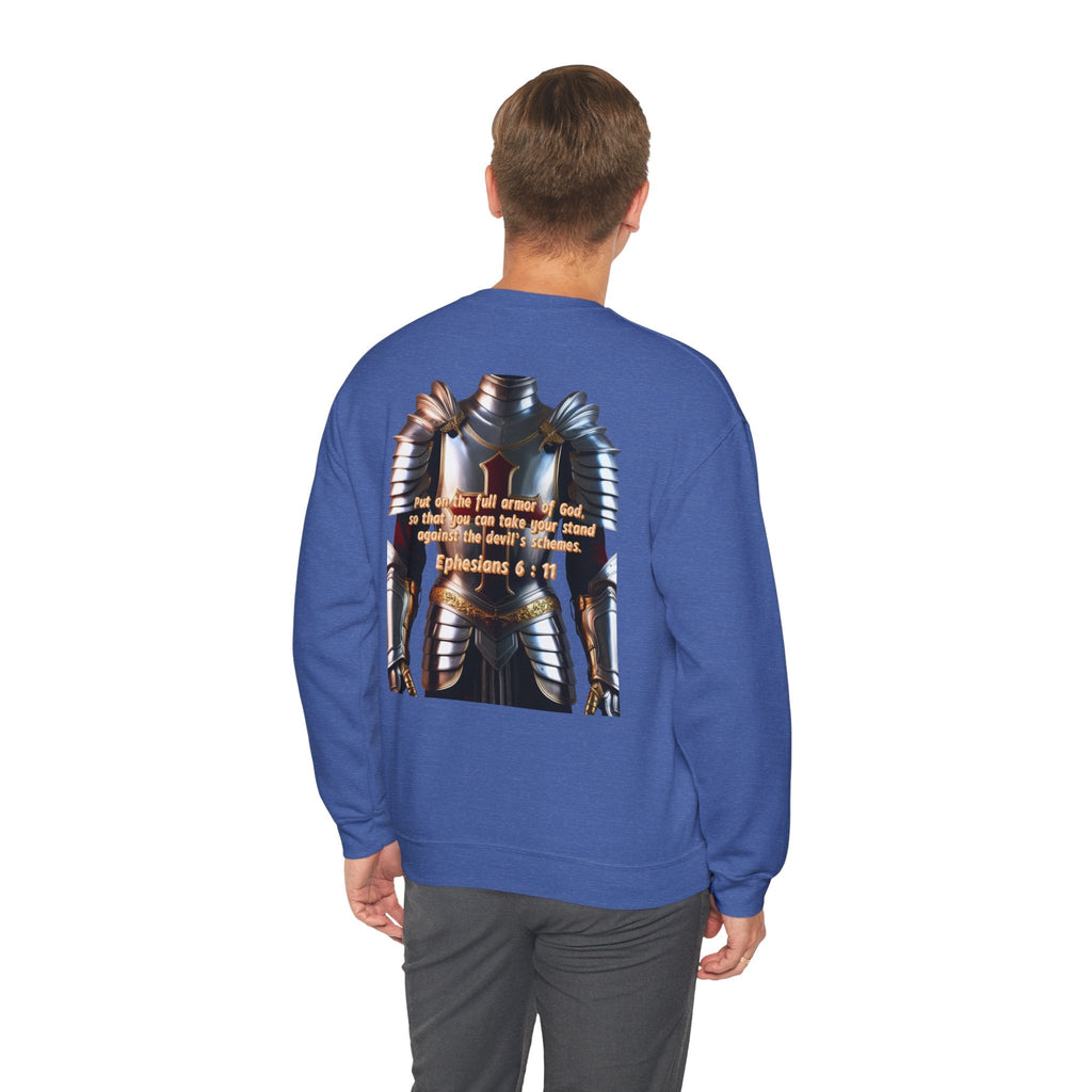 Religious Graphic Armor Of God Design - Unisex Heavy Blend™ Crewneck Sweatshirt Printify
