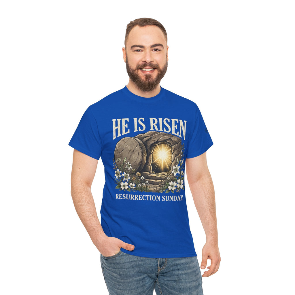 He Is Risen T-Shirt — Jesus Christ Resurrection Easter Tee Printify