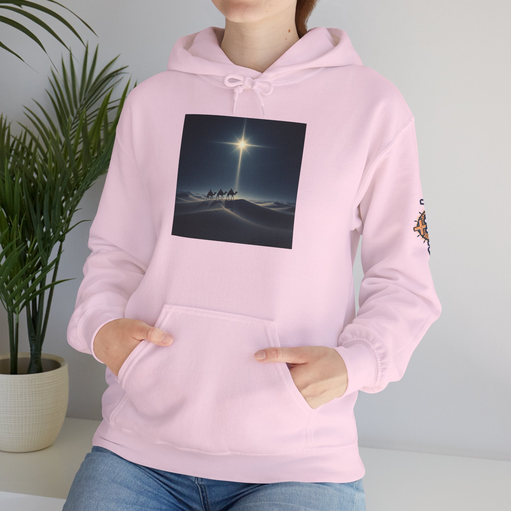 3 Wise Men Hoodie – Magi Camels Nativity Journey Christian Christmas Sweatshirt for Epiphany Faith & Holy Night Printify