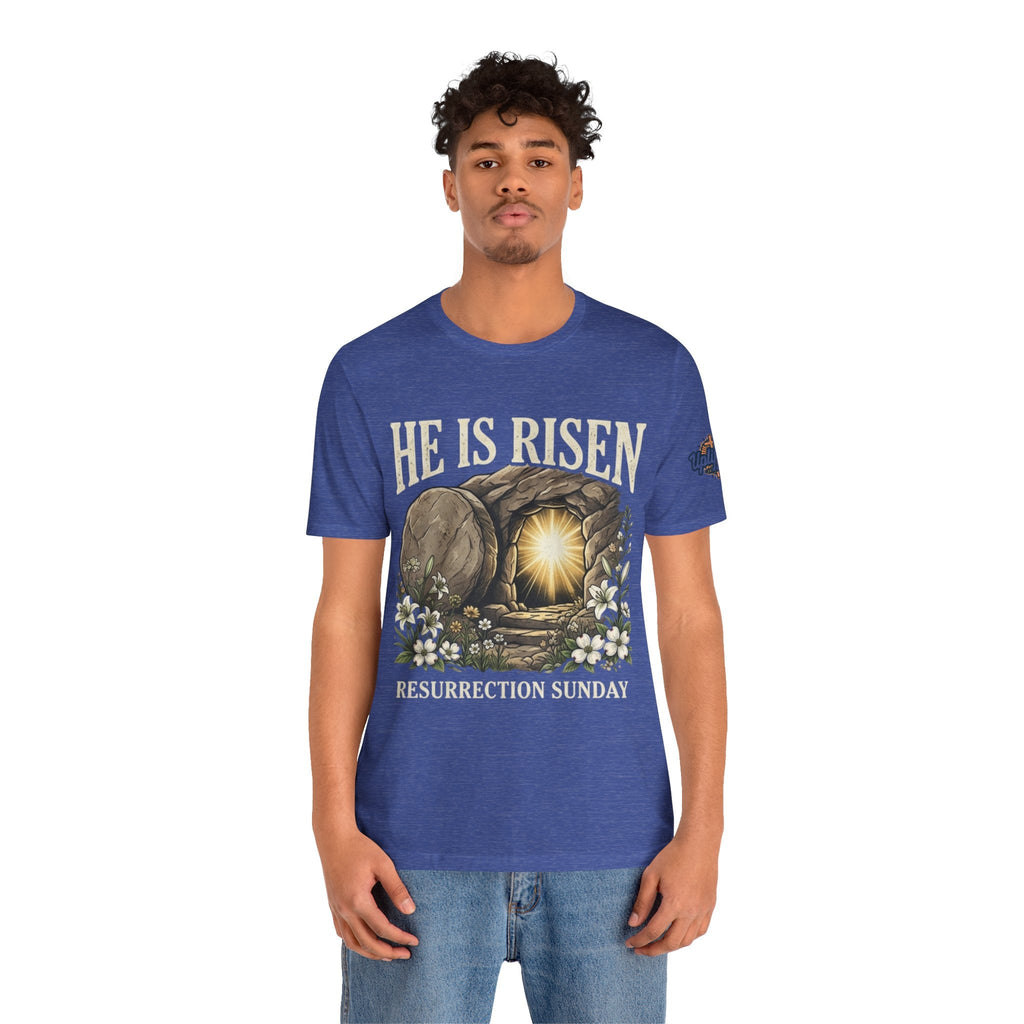 He Is Risen T-Shirt — Jesus Christ Resurrection Easter Tee Printify