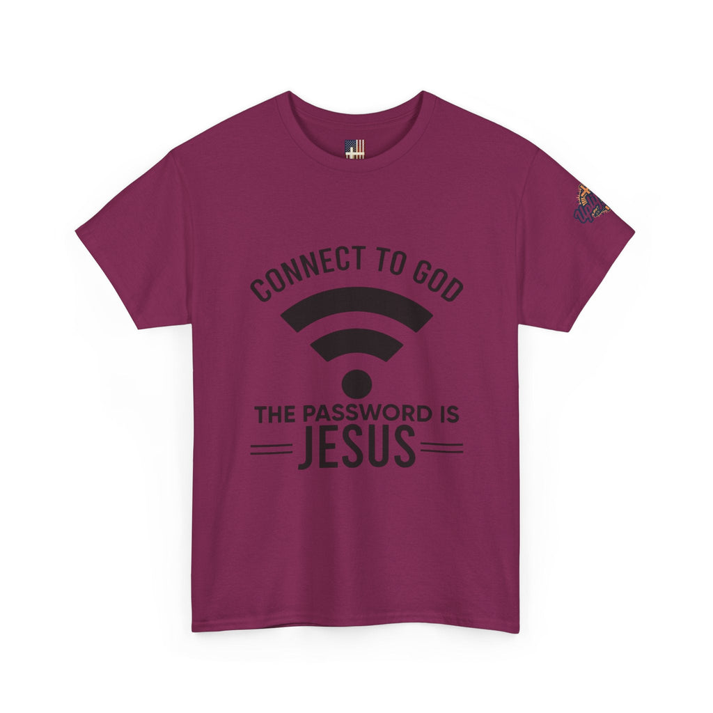 Connect to God T-shirt - WIFI Password is Jesus - Funny Christian Faith T-shirt Printify