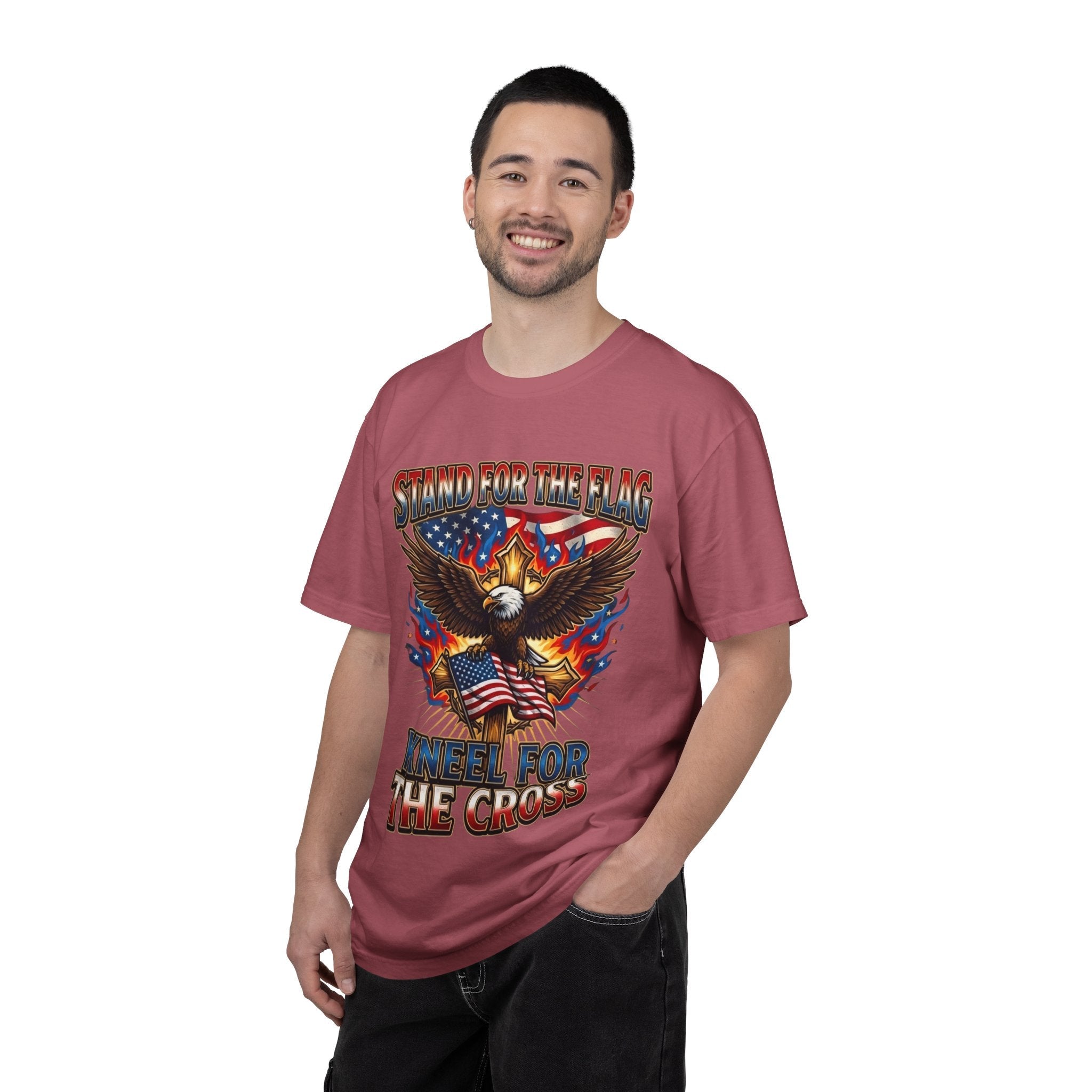 Stand for the Flag Kneel for the Cross T-shirt | Patriotic Eagle T-shirt Printify