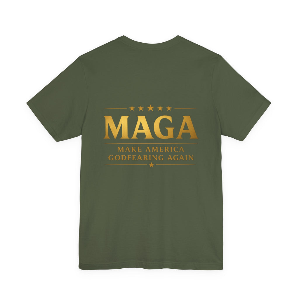 MAGA Gold Letter T-Shirt — "Make America Great Again" Printify