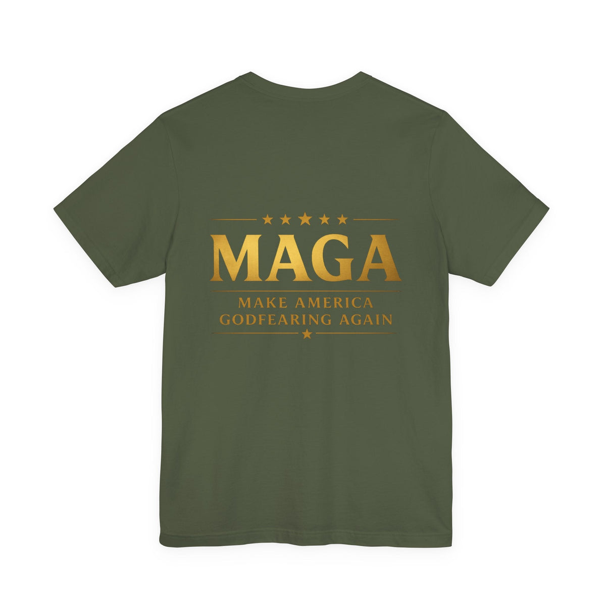MAGA Gold Letter T-Shirt — "Make America Great Again" Printify