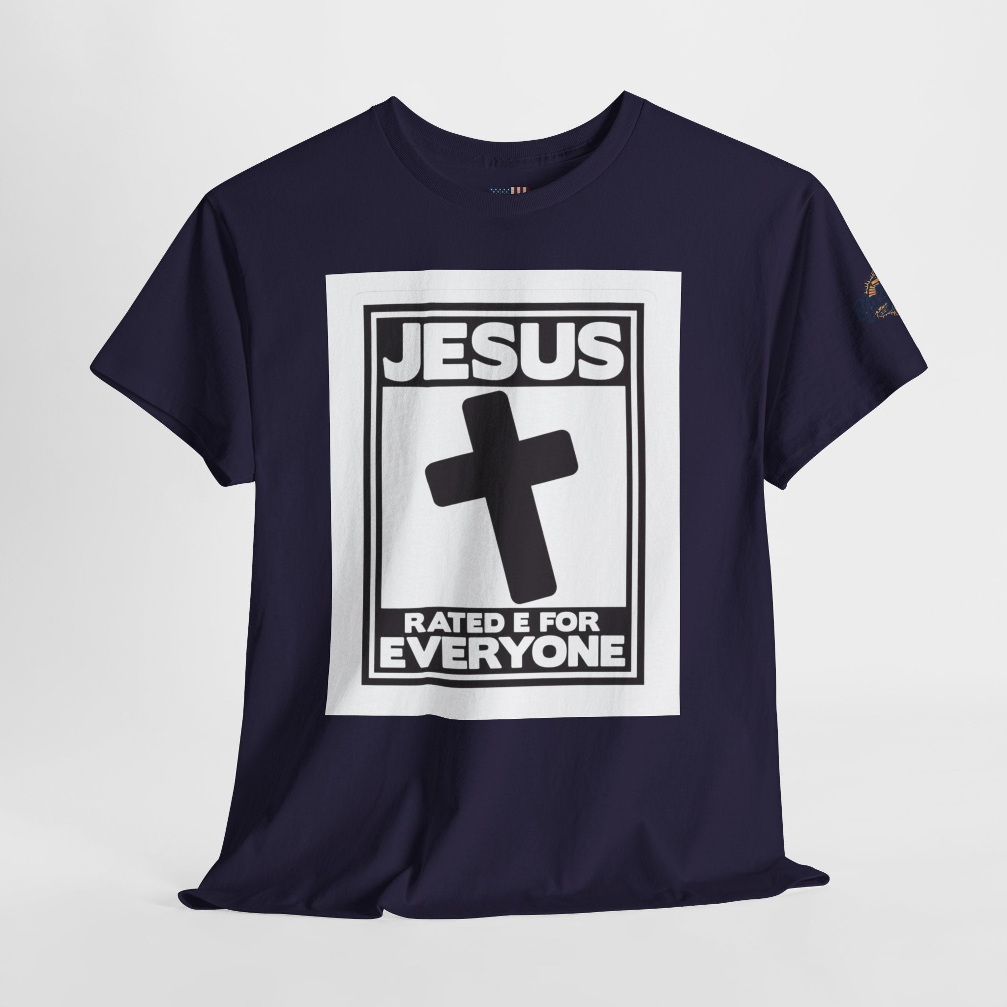 Jesus, Rated E for Everyone T-shirt - Gamer Faith T-shirt - Christian Video Game Parody Printify