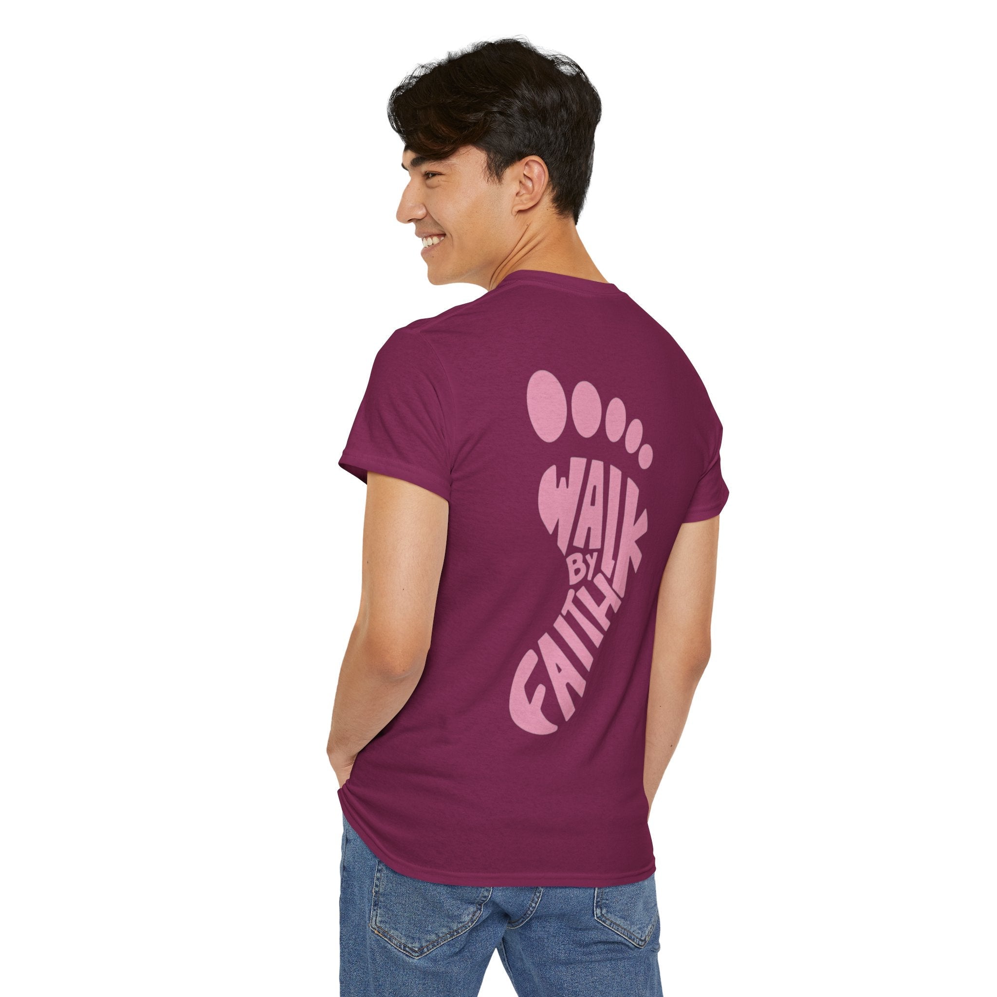 Walk By Faith Footprint T-Shirt Printify