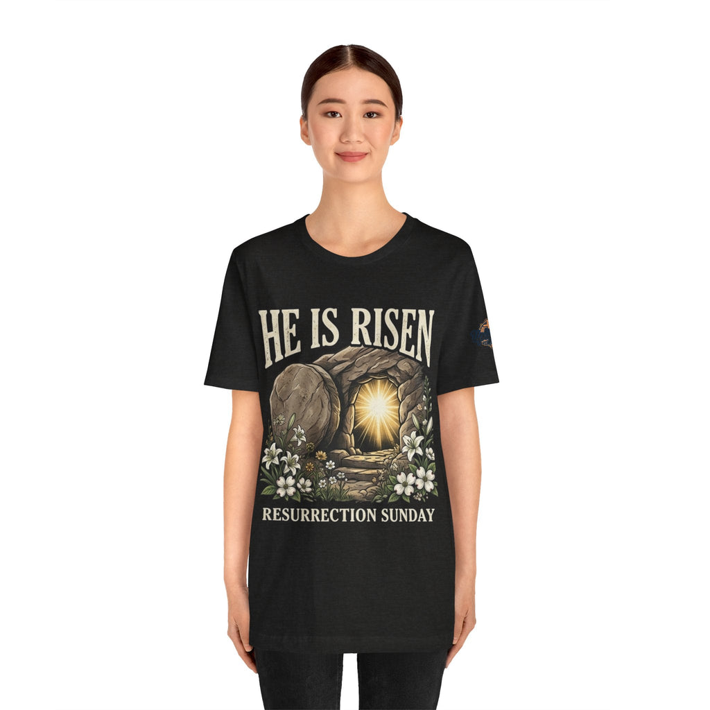 He Is Risen T-Shirt — Jesus Christ Resurrection Easter Tee Printify