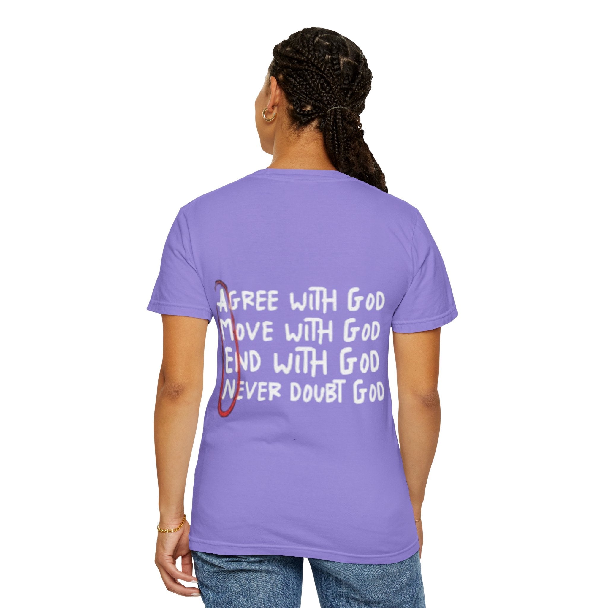 AMEN Acronym T-Shirt – Always Agree with God Move with God End with God Never Doubt God Christian Tee for Unwavering Faith Printify