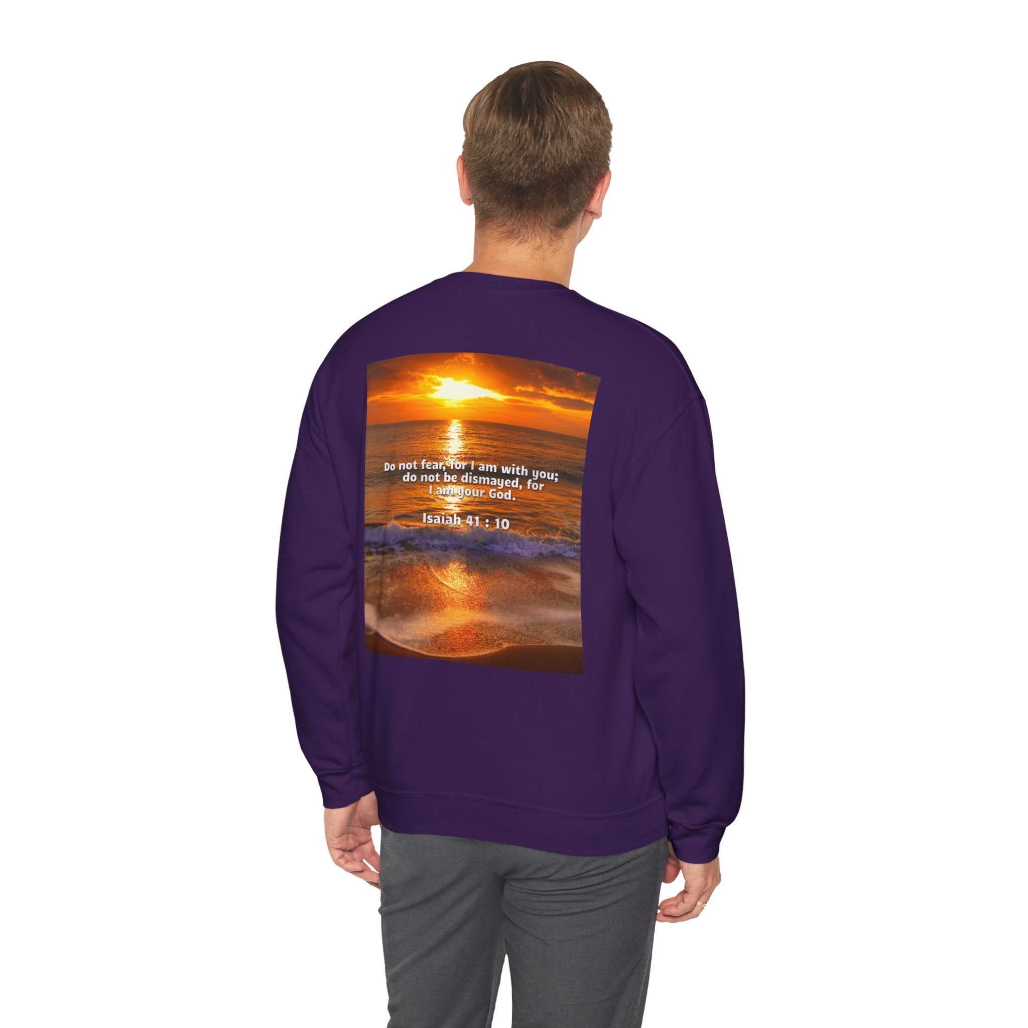 Bible Verse Unisex Heavy Blend™ Crewneck Sweatshirt - Isaiah 41 : 10 Printify