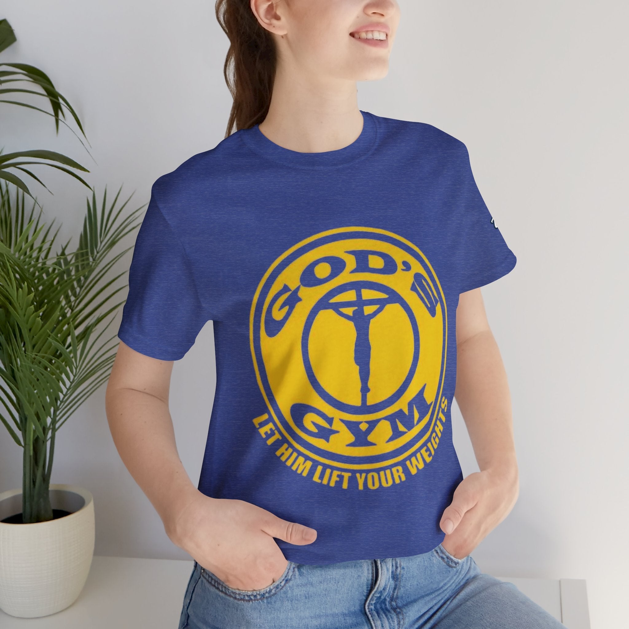 God's Gym T-Shirt — "Let Him Lift Your Weights" Christian Fitness Tee Printify