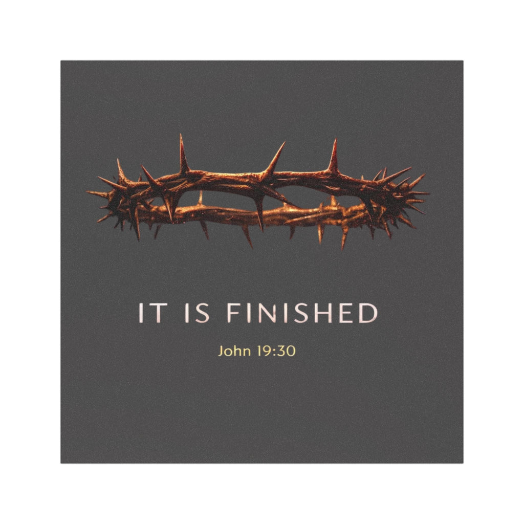 Faith Car Magnet — "It Is Finished" (John 19:30) with Crown of Thorns Printify