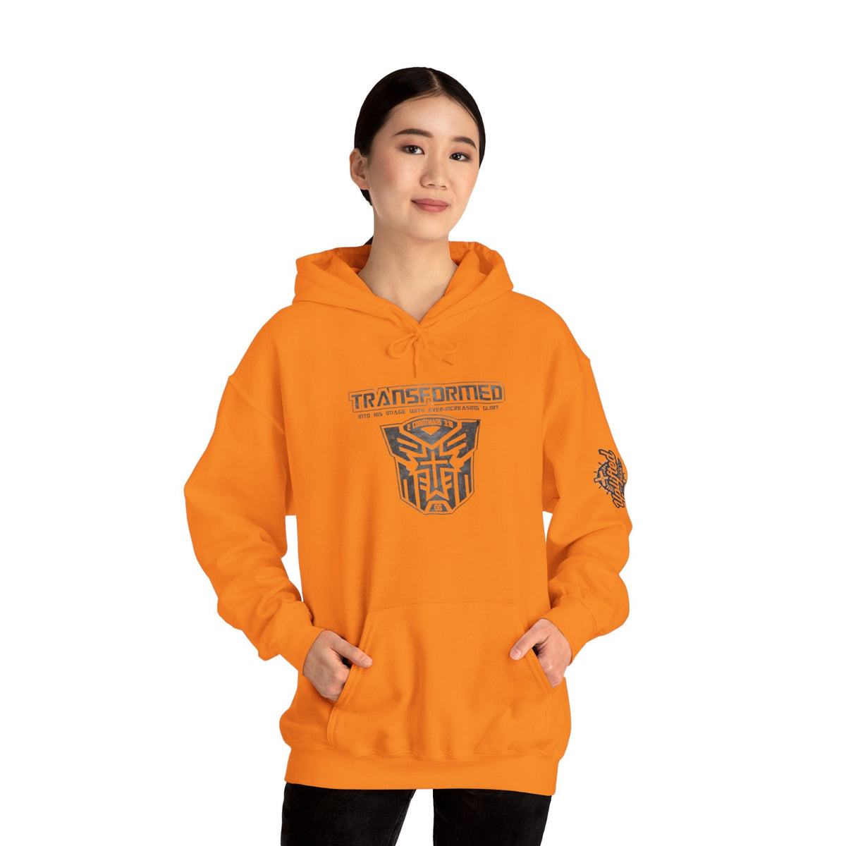 Transformer Logo Christian Hoodie | 2 Corinthians 3:18 Bible Verse Hoodie Printify