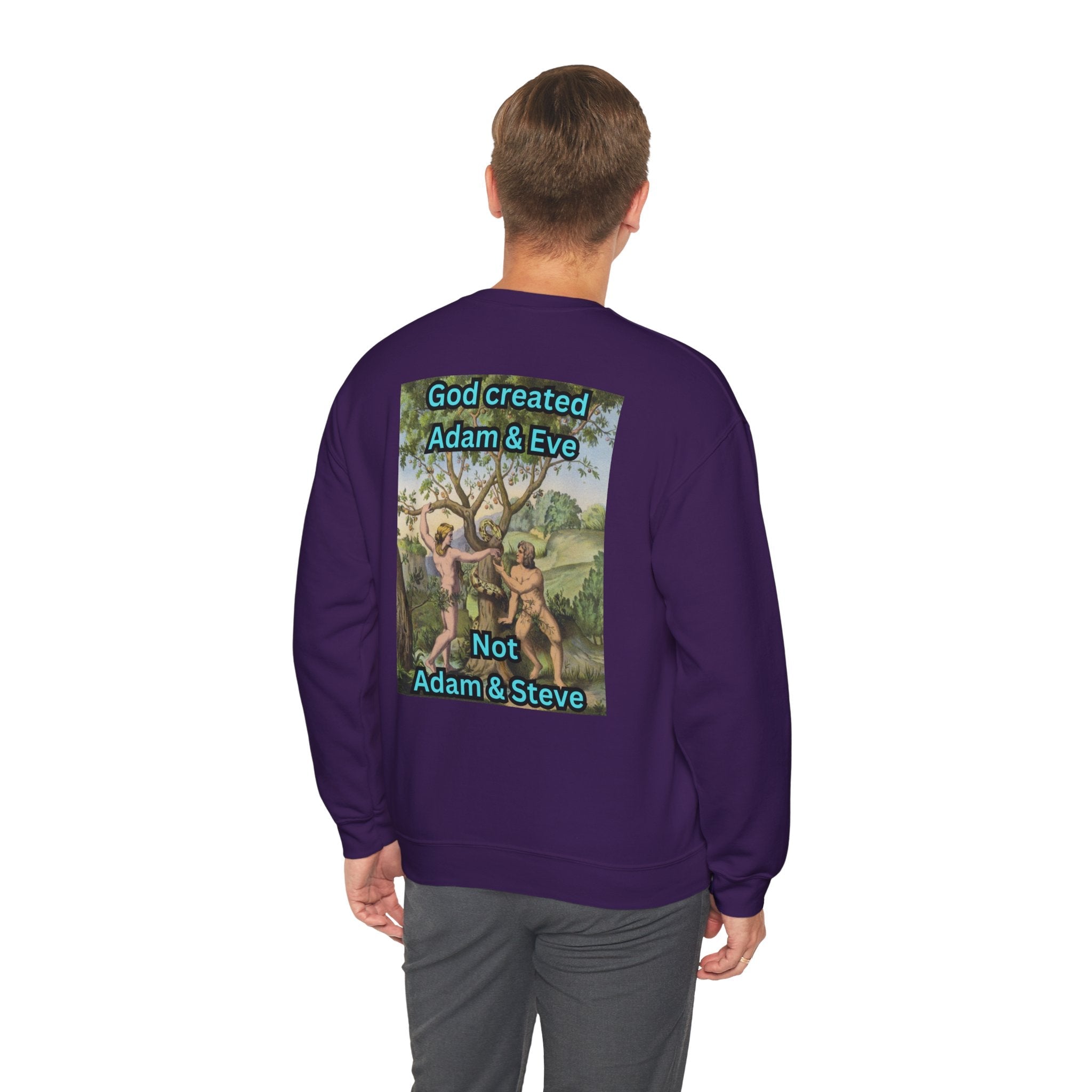 God Created Adam and Eve Sweatshirt – Biblical Truth Christian Sweatshirt for Unshakable Faith Printify