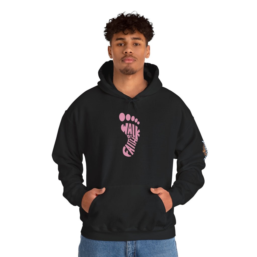 Walk By Faith Footprint Hoodie Printify