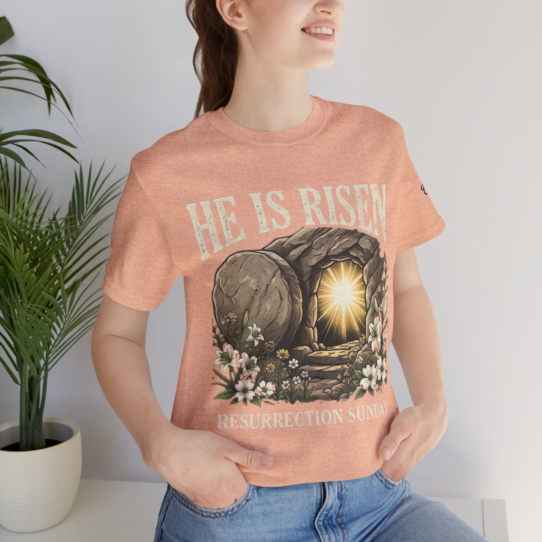He Is Risen T-Shirt — Jesus Christ Resurrection Easter Tee Printify