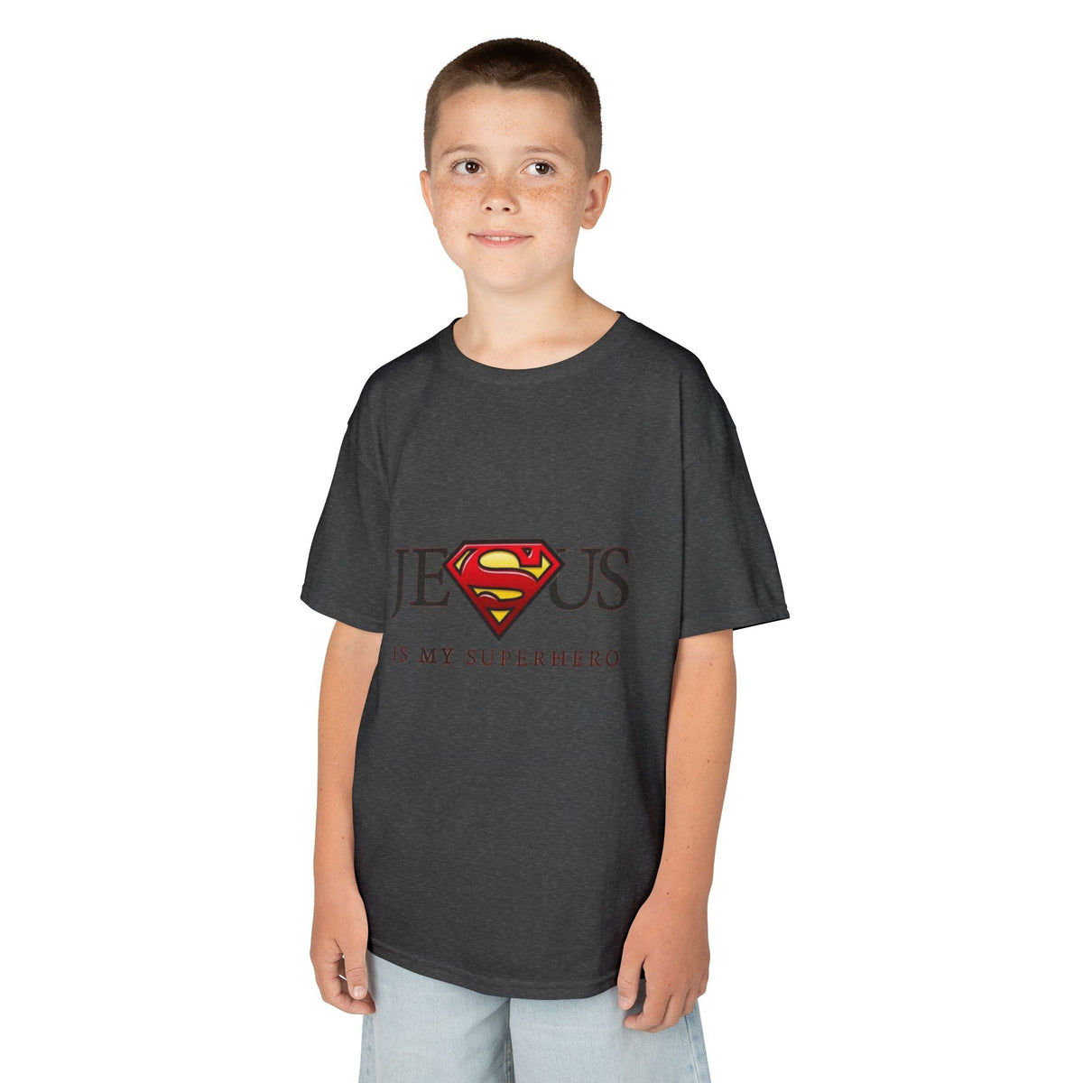 Jesus Is My Superhero T-Shirt — Faith-Based Superman-Inspired Tee Printify