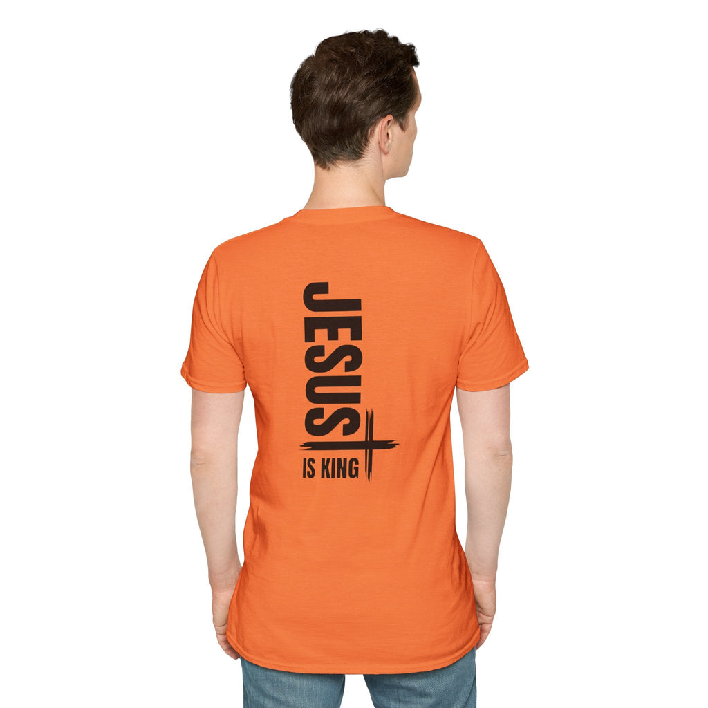 Jesus Is King T-shirt | Modern Typographic Cross Christian T-shirt Printify