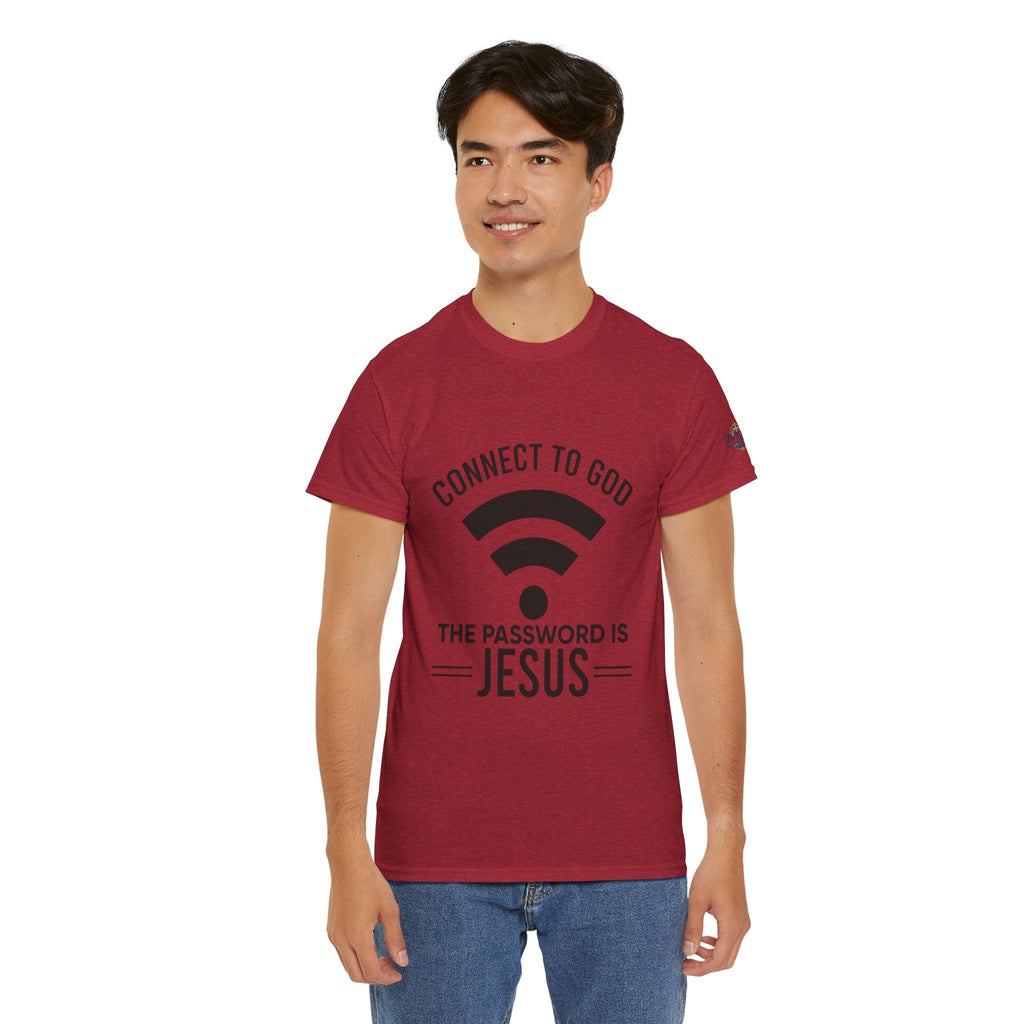 Connect to God T-shirt - WIFI Password is Jesus - Funny Christian Faith T-shirt Printify