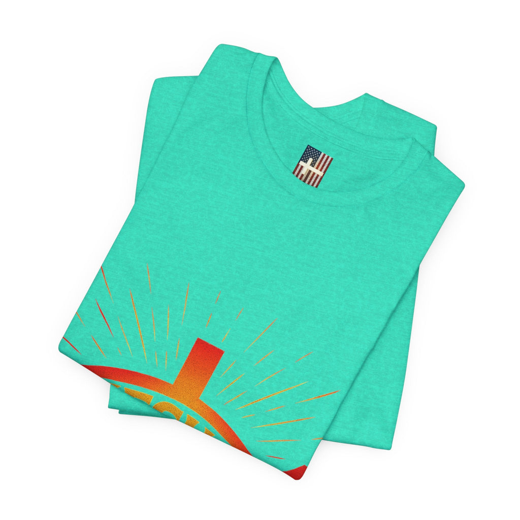 Jesus Ichthys T-shirt – Christian Fish Symbol with Cross & Jesus Inscription T-shirt for Eternal Faith & Streetwear Printify