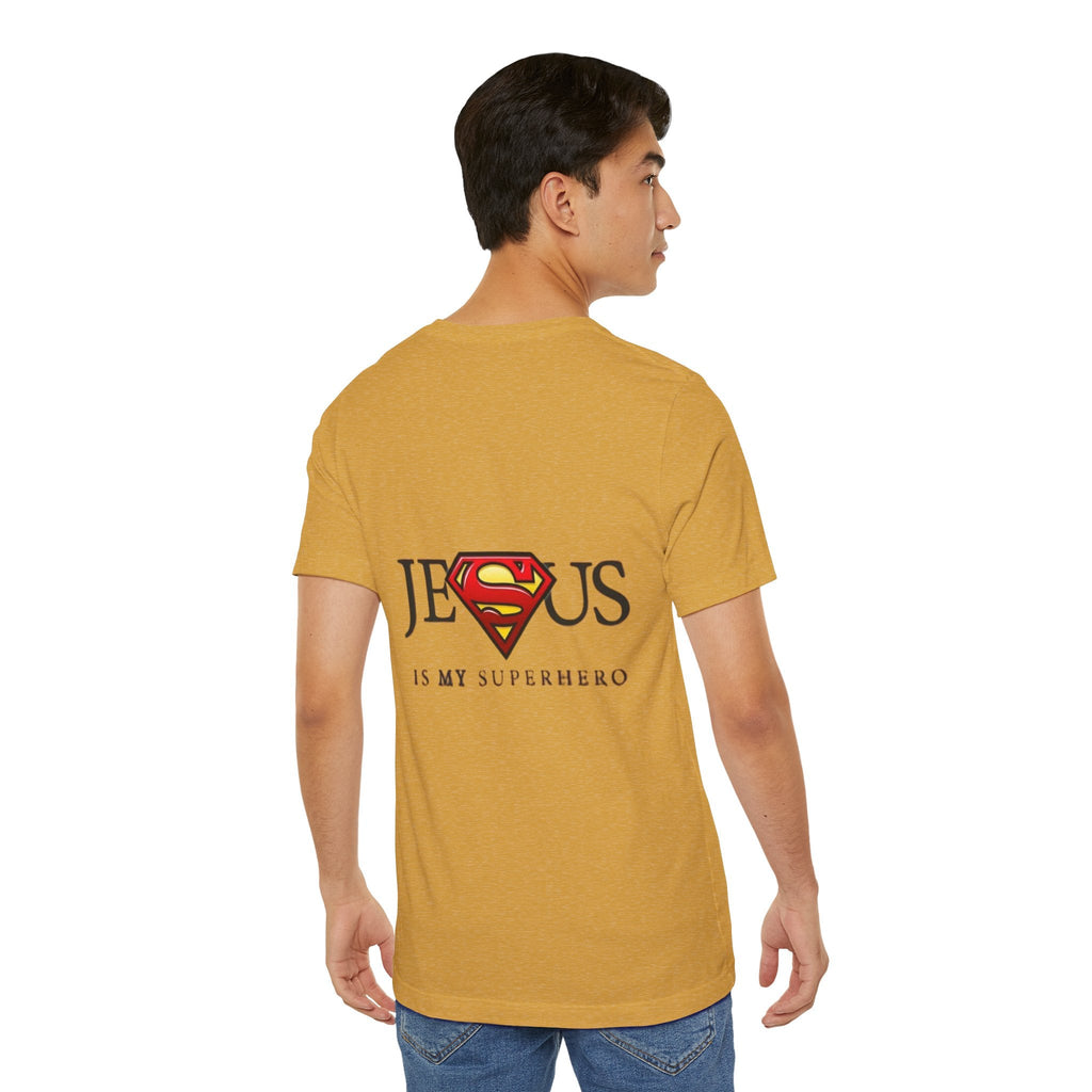 Jesus Is My Superhero T-Shirt — Faith-Based Superman-Inspired Tee Printify